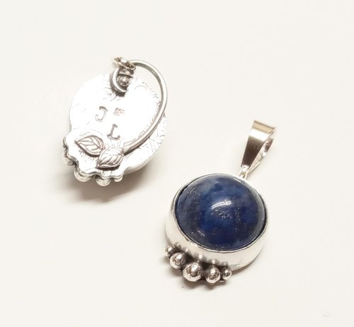 Judy Larson's Split Bead Earrings - , Contemporary Wire Jewelry, Filing, Finishing, , sanding, filing, polishing, stones in the pendant bezels.